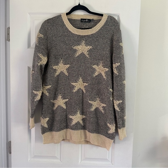 Size M Vintage Dirty Ballerina Mohair Wool Blend Star Crewneck Sweater - Picture 1 of 5